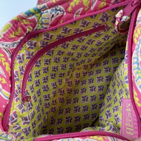 Maggi B Quilted French Country M Paisley Tote Bag Medium 10”x8”x3” Fuchsia Fizz - Picture 11 of 11